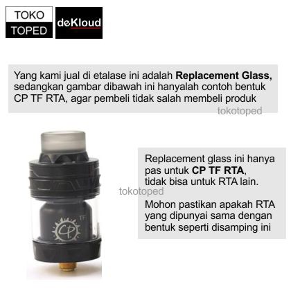 koleksi tabung bahan kaca CP TF RTA warna glass bening