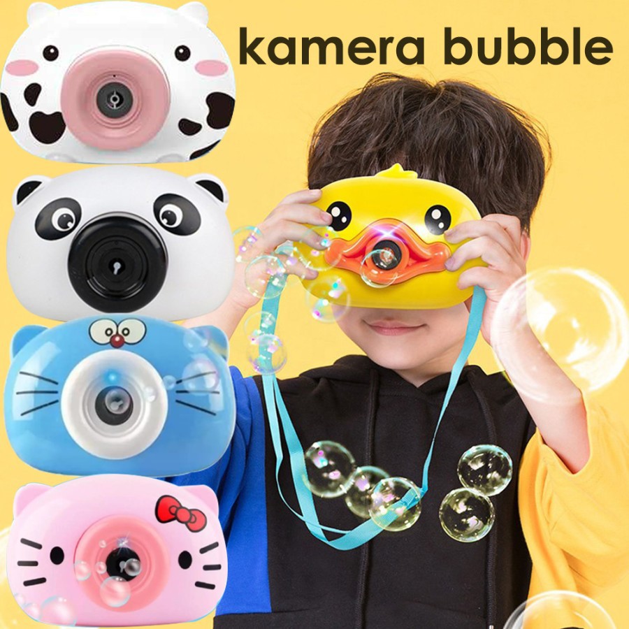 Mainan Bubble Anak Kamera Gelembung Busa Sabun Bubble Camera Lampu Dan Musik