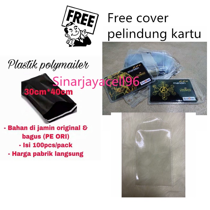 

Plastik packing olshop polymailer 30 x 40 isi (100pcs free cover kartu
