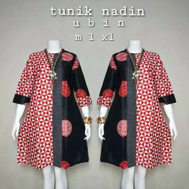 Tunik Nadine  Atasan Tunik Wanita Batik Seragam Murah