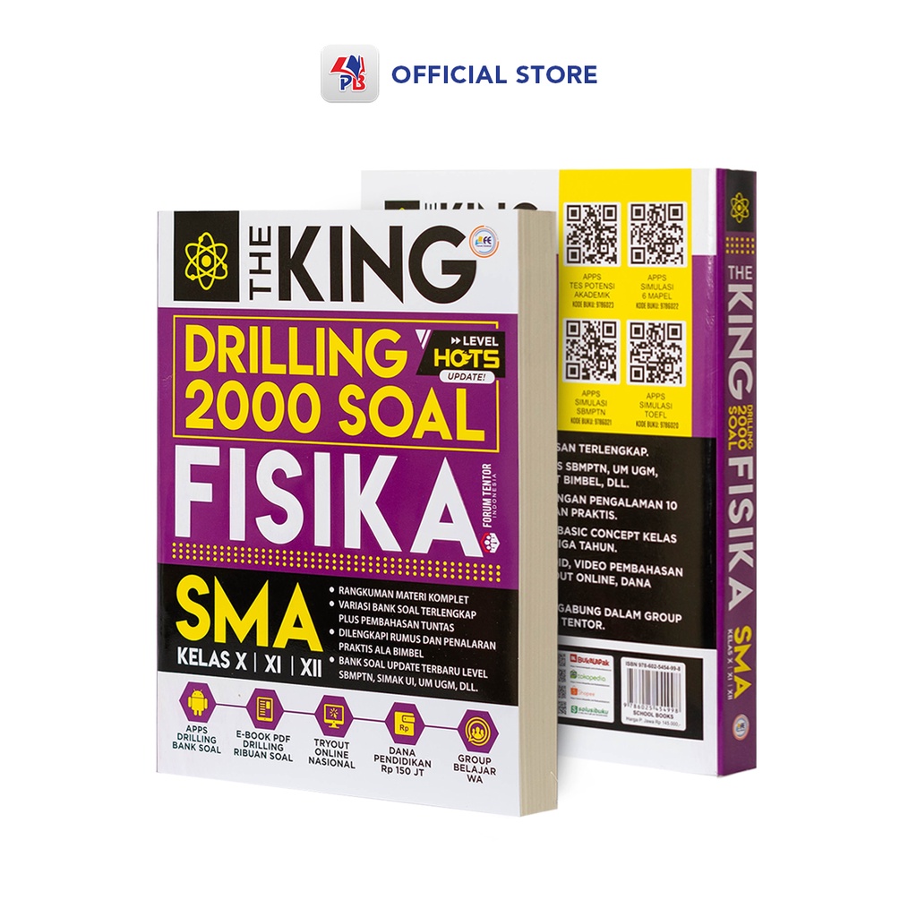 Buku Soal The King : Drilling 2000 Soal Biologi / Matematika / Kimia / Fisika / Biologi SMA Kelas X XI XII HOTS Update Free Bonus-FISIKA 2000 SMA