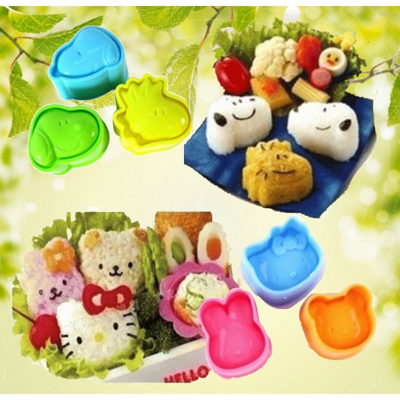 BENTO SET 3IN1 RICE MOLD isi 3pc