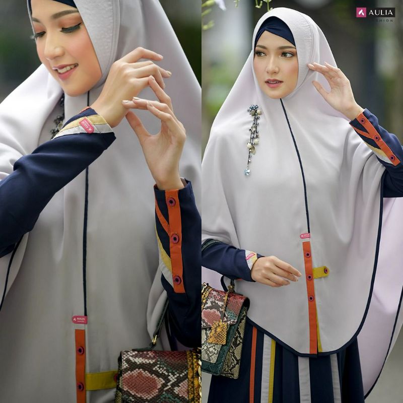 GAMIS AULIA FASHION NARAYA NAVY CHALK TERBARU LIMITED EDITION