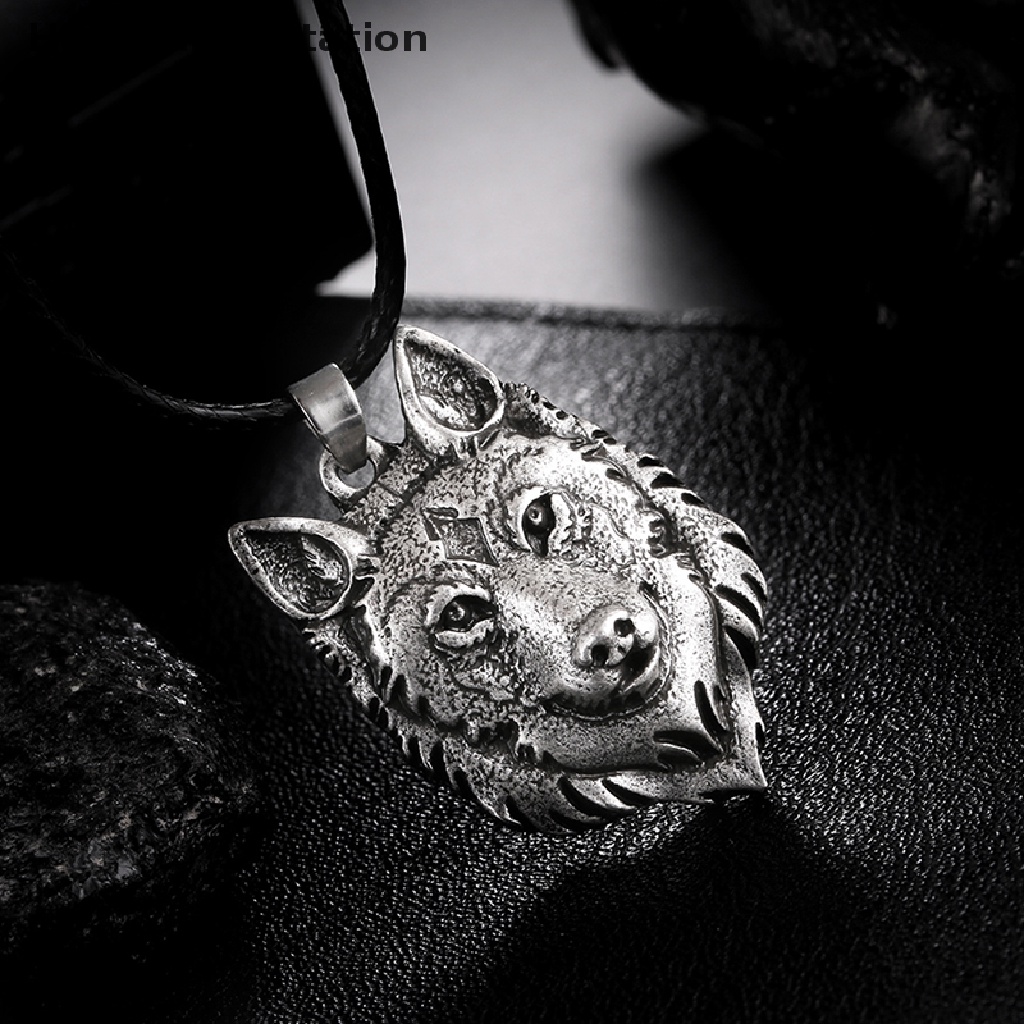 [HeavenDenotation] Tibetan Silver Wolf Head Pendant Necklace Amulet Animal Viking Men Gift Jewelry