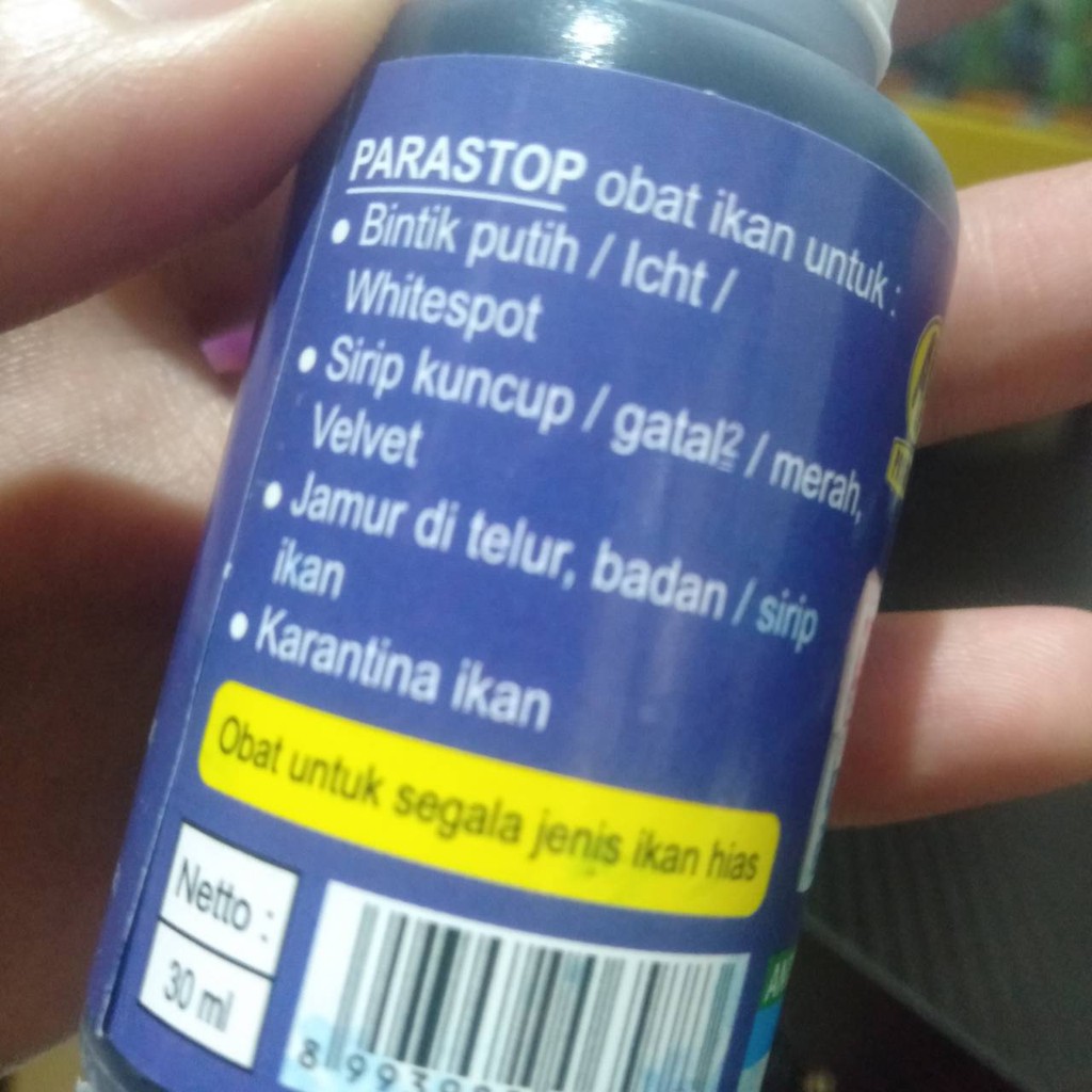 PARASTOP OBAT IKAN 30 ML ANTI PARASIT KULIT &amp; JAMUR