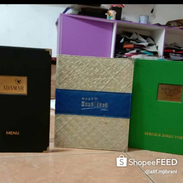 

Buku menu kekinian bahan kulit sintetis