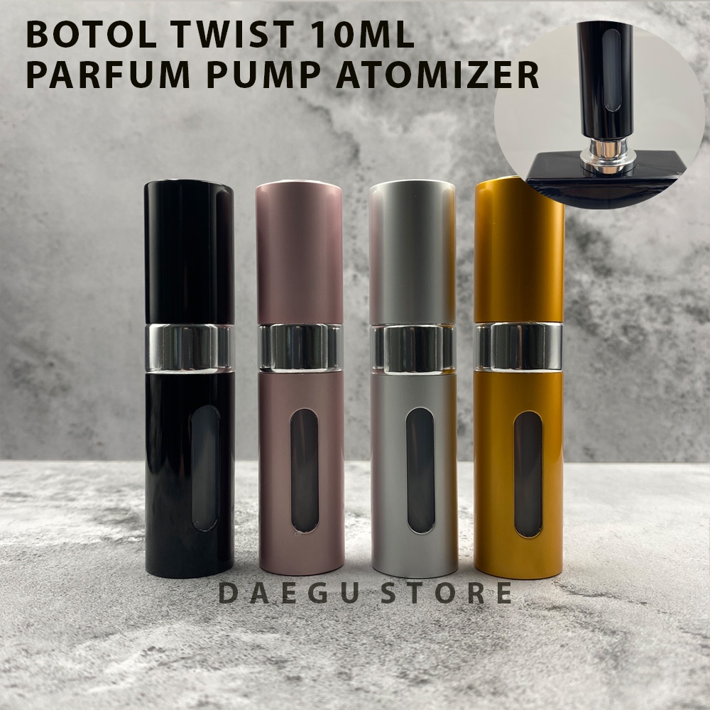 Botol Twist dan Spray 10ml - Refill Atomizer Parfum Pump Travel