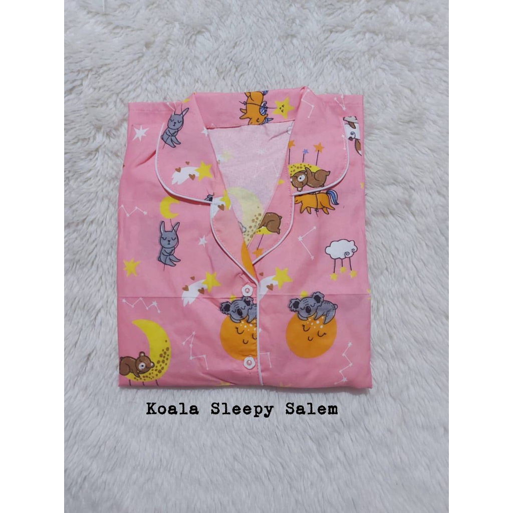 PEPOY SHOP Setelan Piyama Baju Tidur CP  LD 104  CM DEWASA Motif Good Quality.-KOALA SLEEPY SALEM
