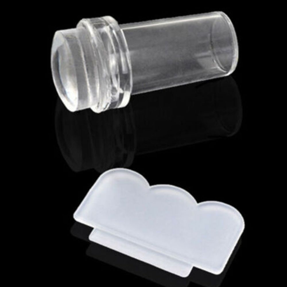Mxbeauty Stempel / Cap Kuku Transparan Motif Bunga Bahan Silikon Untuk Nail Art / Manicure