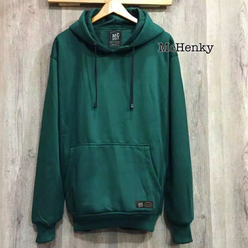 SWEATER HOODIE POLOS PREMIUM BAHAN FLEECE COTTON TEBAL