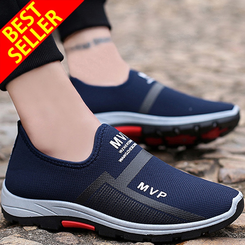 QINGSHUI Sepatu Pria MVP Kualitas Tinggi ,Sepatu Slip on Pria Yang Nyaman ,Sepatu Pria Sneakers,Sepatu Berjalan Pria Bernapas