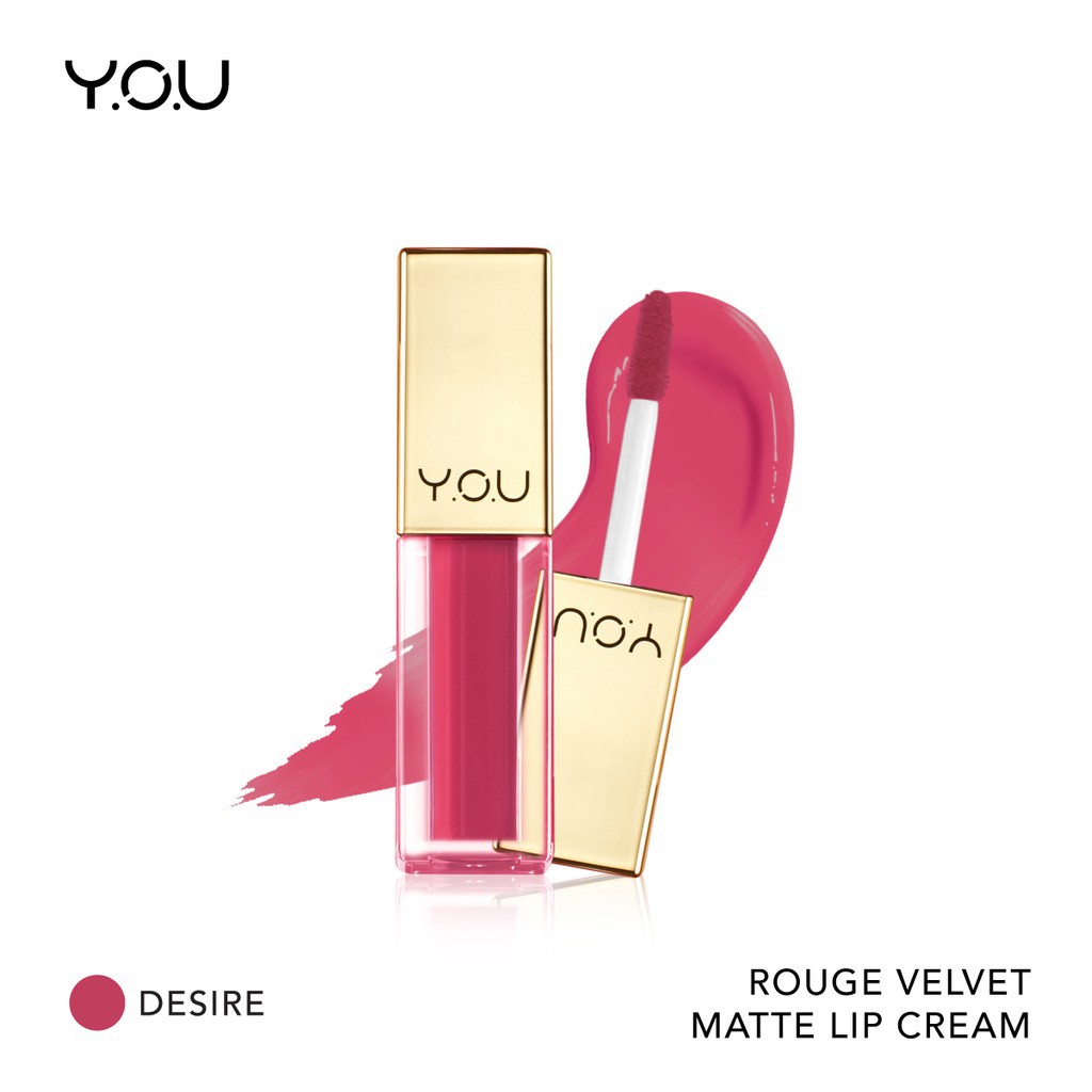 YOU - Rouge Velvet Matte Lip Cream - The Gold One / Lipcream Lipstick Lipstik-14 Desire