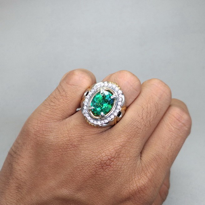 Batu Cincin Permata Akik Hijau Asli green Topaz