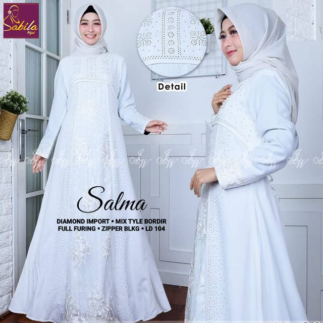 Salma maxi Gamis Putih by sabila
