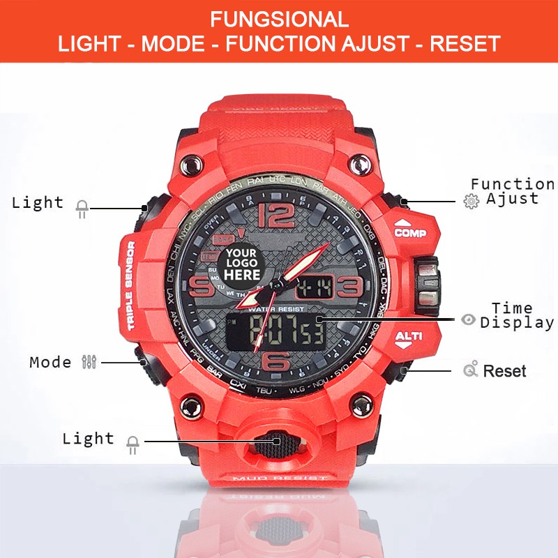 (Istimewa Bossque) GARUDA WATCH Double Time Full Merah (Exclusive)