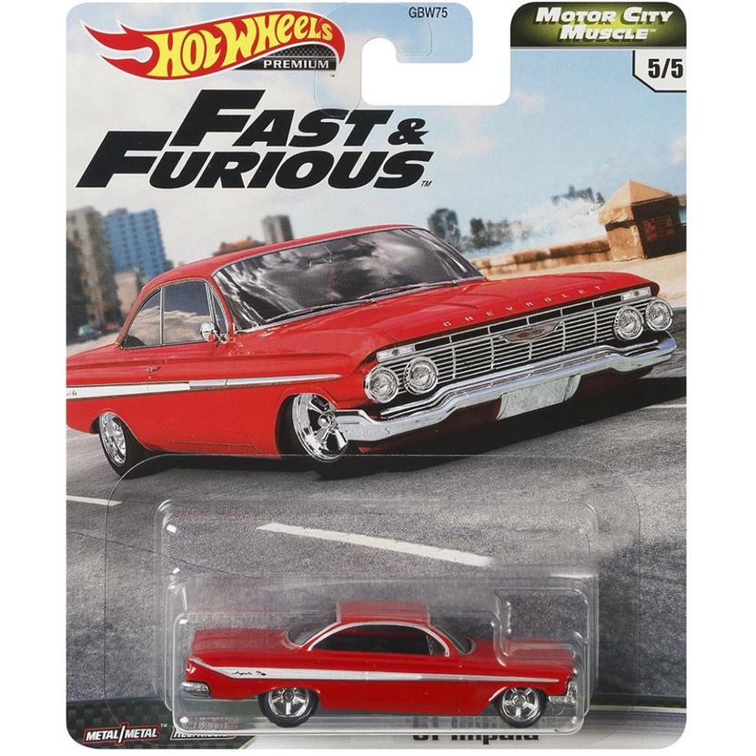 Hot Wheels 61 IMPALA Fast and Furious FNF F&amp;F Motor City Muscle Merah W Premium Hotwheels