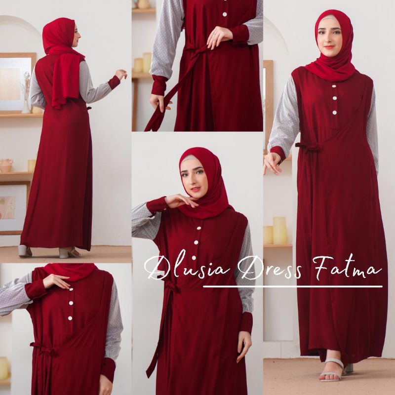 Daster arab DLUSIA FATMA Gamis Rayon Maxi Dress Super klok