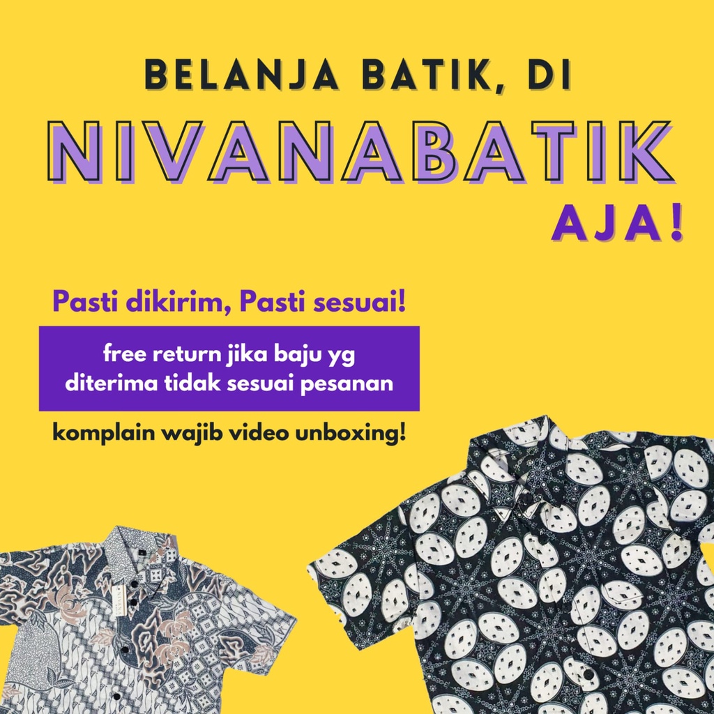 NIVANA BATIK - Kemeja Anak ABAS CIREBON MANGGAR SEMUT Atasan Bayi Balita Kid Fashion