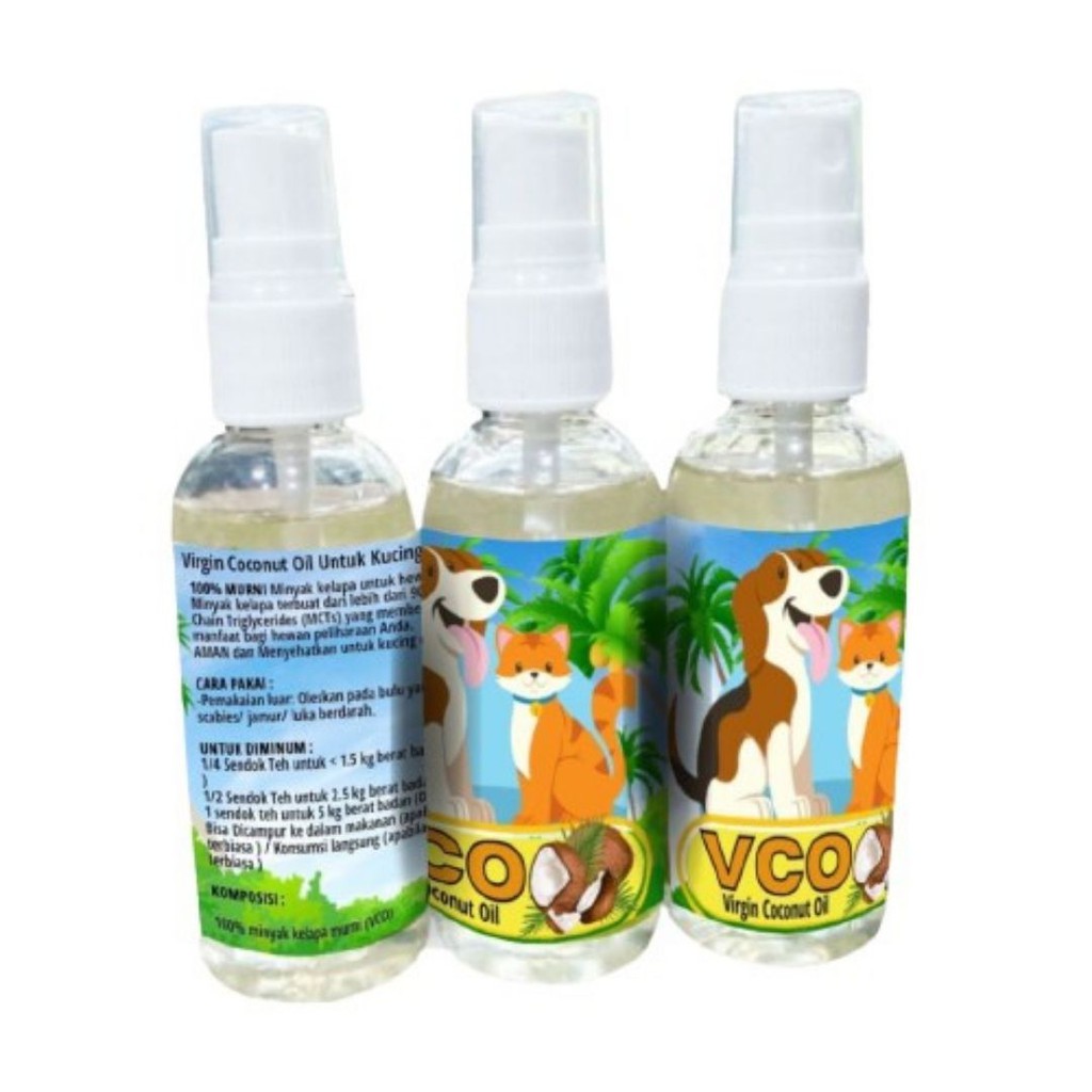 VCO KUCING 60ML Virgin Coconut Oil OBAT JAMUR SCABIES SPRAY KUCING FEFARM