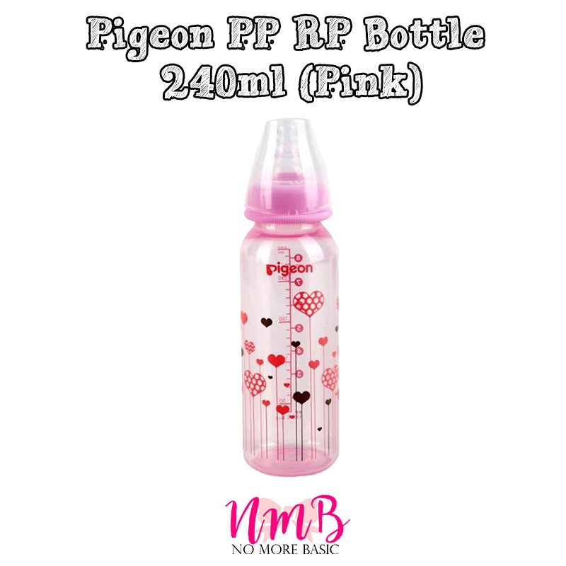 Pigeon PP Clear RP Bottle 120ml / 240ml - Blue / Pink - Botol Susu Bayi