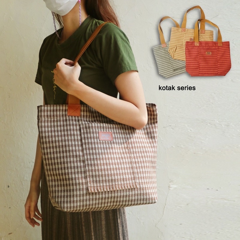 Totebag Goni Sintetis Kotak Series / Tas Goni Sintetis Kotak Series