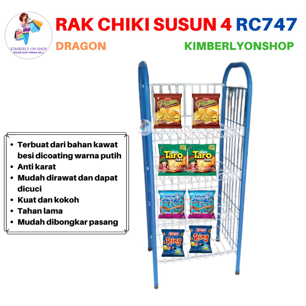 Rak Chiki Snack Rak Display Serbaguna Susun 4 Dragon