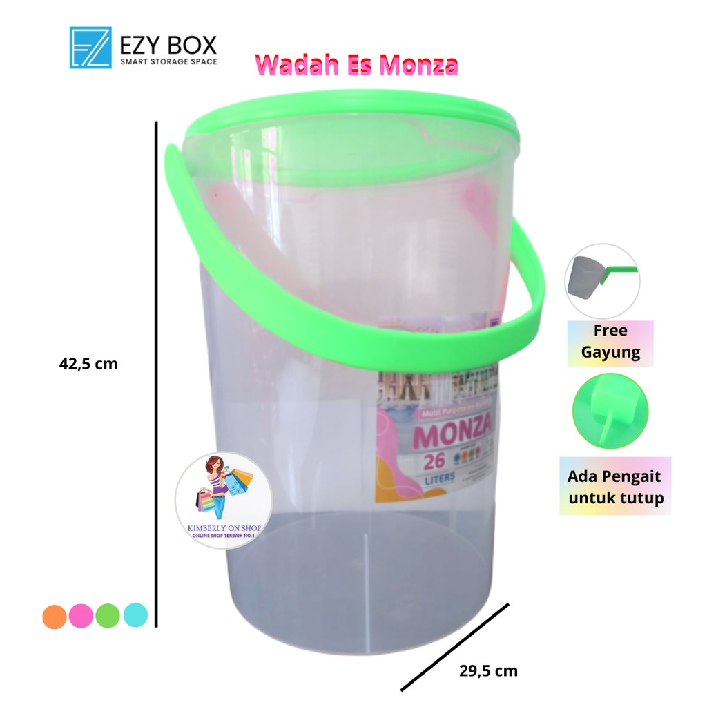 Wadah Tempat Es Buah / Squash Jar Ezy - Monza 26 Liter