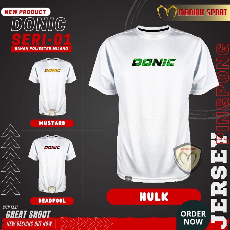 KPDP01 - KAOS PINGPONG BAJU TENIS MEJA DONIC JERSEY PREMIUM SABLON DTF TERBARU