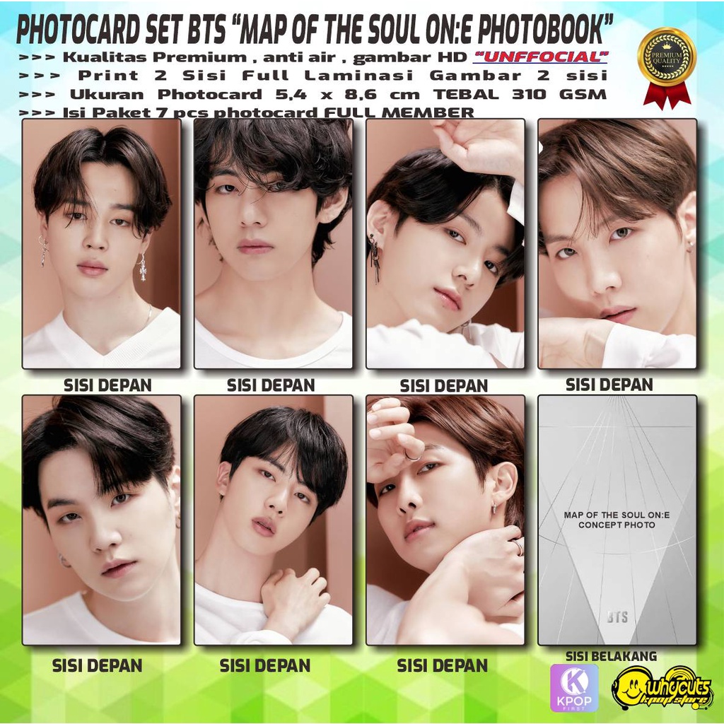 PHOTOCARD  SET PC KPOP PREMIUM BTS UNOFFICIAL  IN THE SEOM / MAP OF THE SOUL ONE / FILM VIEWER / PRINT 2 SISI FULL SUPER GLOSSY / ANTI AIR / ISI 7 PCS FULL SET