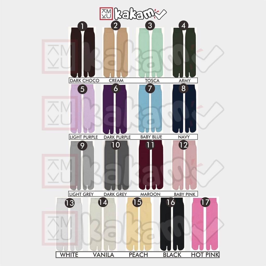 Kakamu Kaos Kaki Jempol Muslimah Nilon Motif Polos / Plain Lasting Collection Murah 1