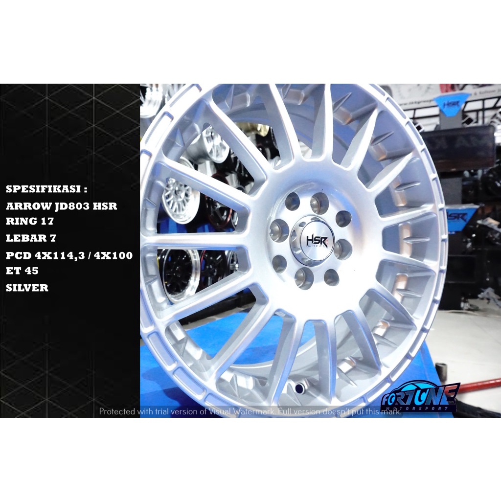 Velg Jari Jari Ring 17 HSR Arrow Hole 8X100-114 R17 Model Rally