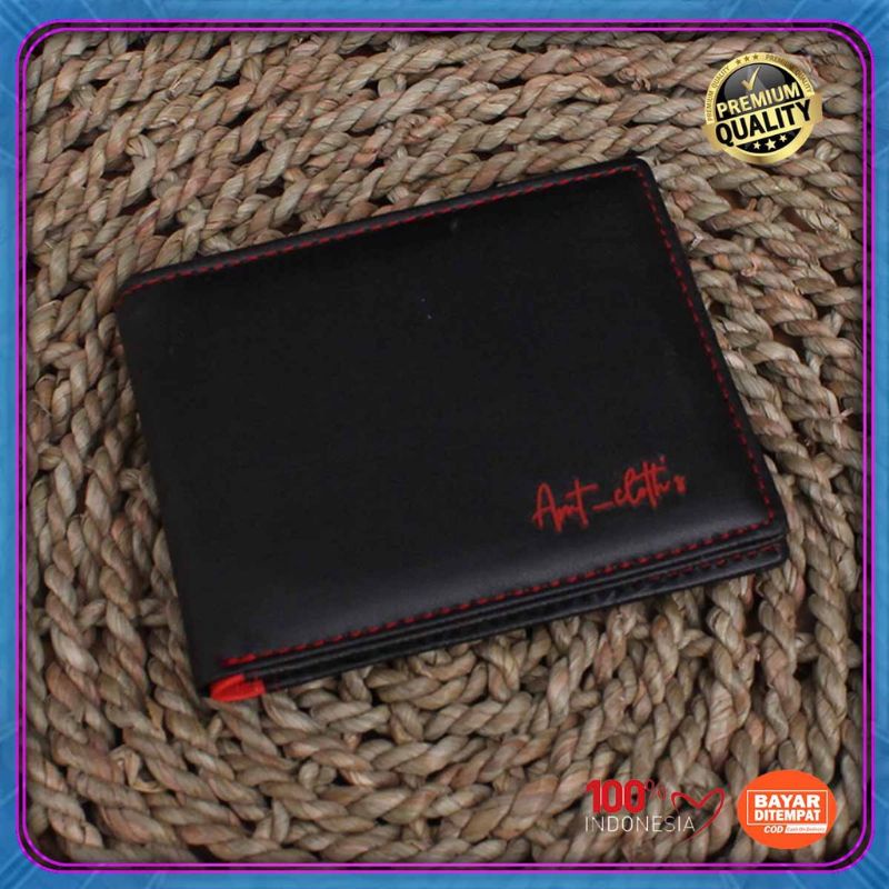 Dompet pria murah, Dompet pendek lipat pria kulit sintetis halus lembut kuat awet.