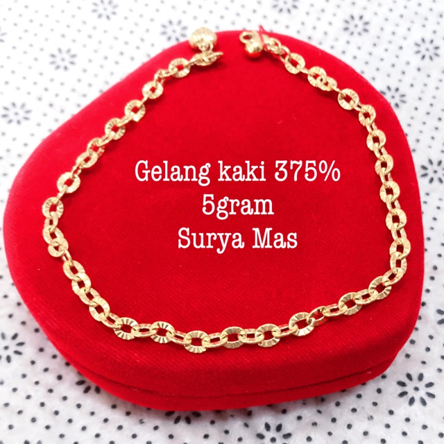 Gelang kaki emas 375%