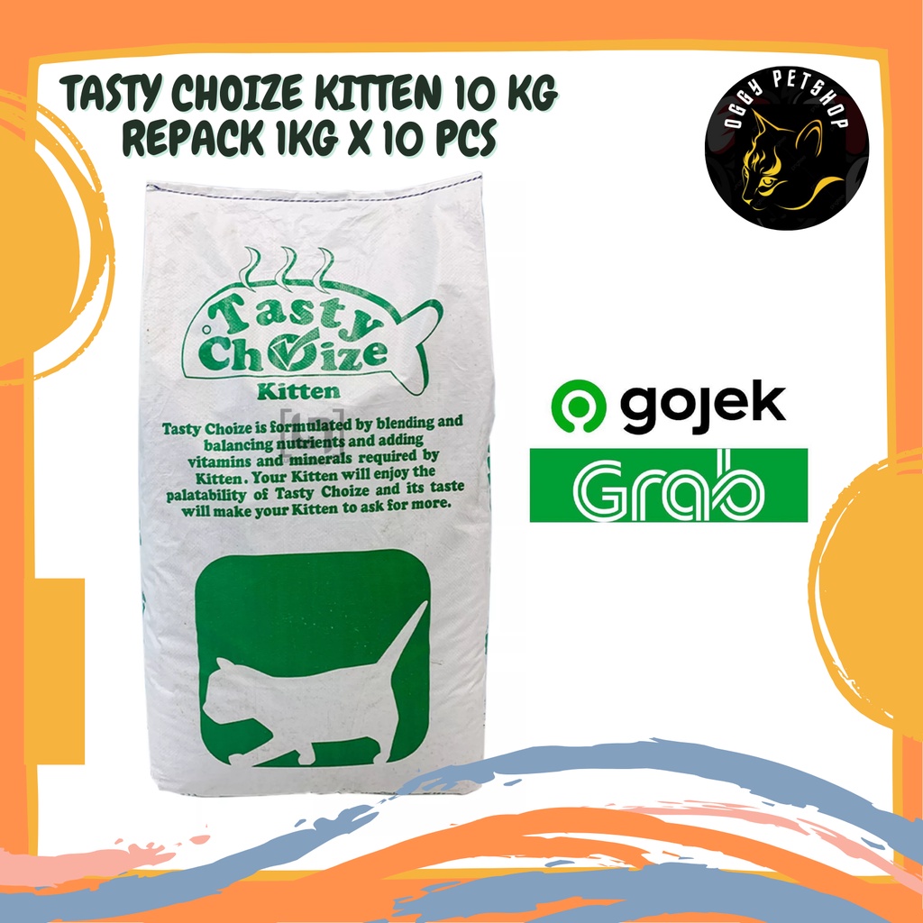 Makanan Kucing TASTY CHOIZE KITTEN Kemasan 10 Kg ( 10 pcs x 1 Kg) Gojek/Grab