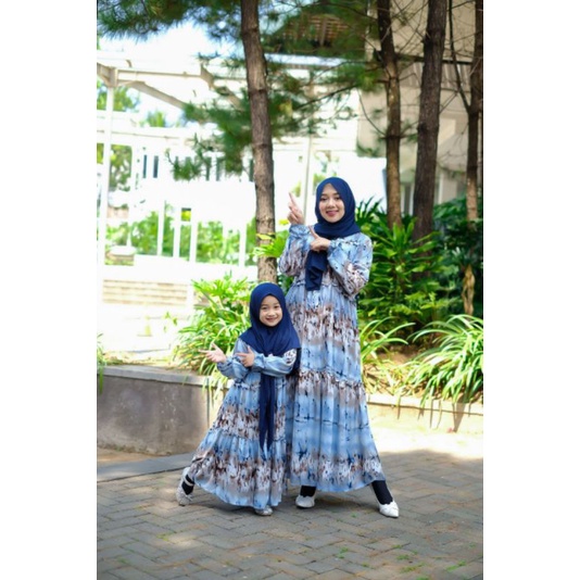 toko26sbyy Gamis Aurora Motif Abstrak dan Candy by Almahyra Kids Gamis Couple Mommy and Kids