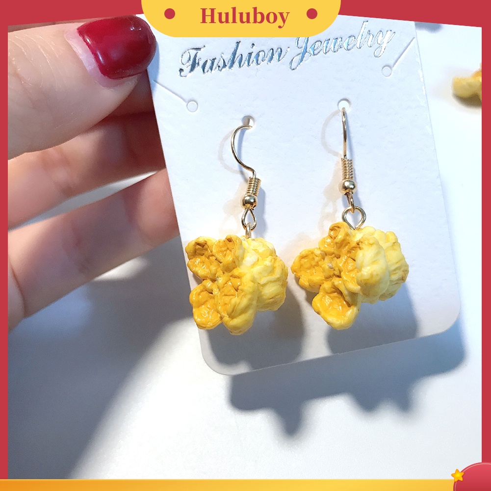 Hu Hu Hu Hu Hu Alat Bantu Pasang Kacamata♡ Anting Kait Gantung Wanita Desain Popcorn Lucu Untuk Pestaclubhadiah