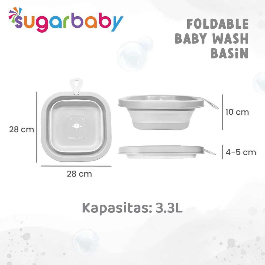 [FREE BUBBLE WRAP] Sugar Baby Foldable Baby Wash Basin / Baskom Lipat Bayi Ember Lipat Bayi Multifungsi