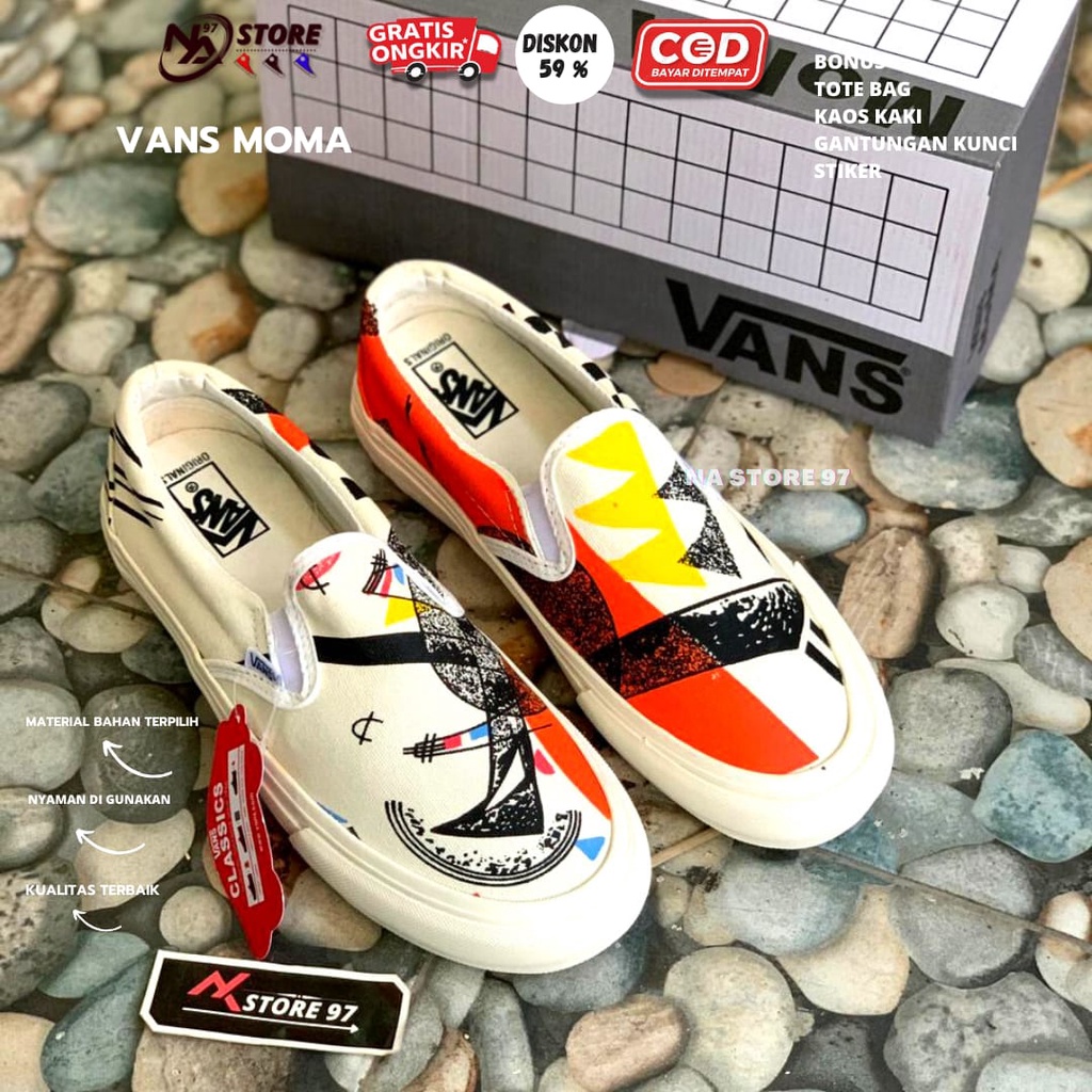 Sepatu Vans Slip-On X Moma / Vans Moma Terlaris Premium Hight Quality / Vans Moma Waffle DT / Vans Import Murah /Vans Moma Black