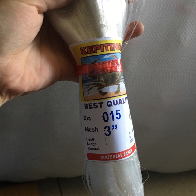 Jaring ikan / senar tasi 3 x 015 kepiting