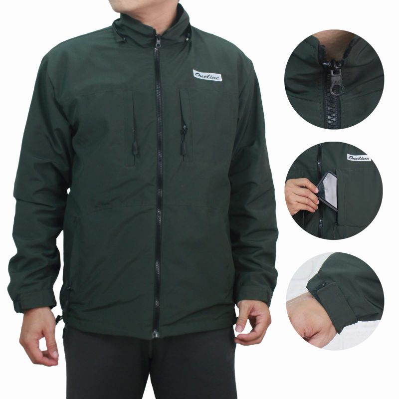 Jaket Pria Keren Distro Hodie Parasut Taslan Waterproof dan Anti Angin