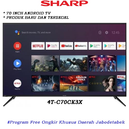 Sharp 70 inch 4K Ultra-HDR Android Smart LED TV 4T-C70CK3X