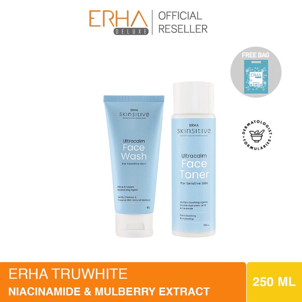 ERHA Skinsitive Ultracalm Face Wash + Toner - Sabun Muka &amp; Toner Kulit Sensitif