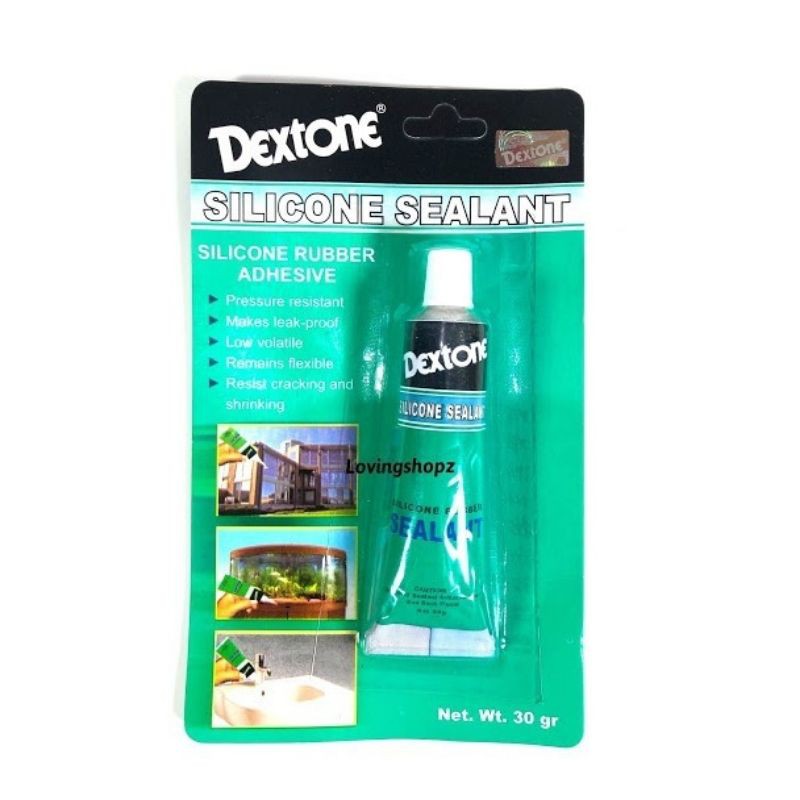 Lem kaca silicone sealant DEXTONE 30gram 70gram bening - lem aquarium sealer rubber adhesive