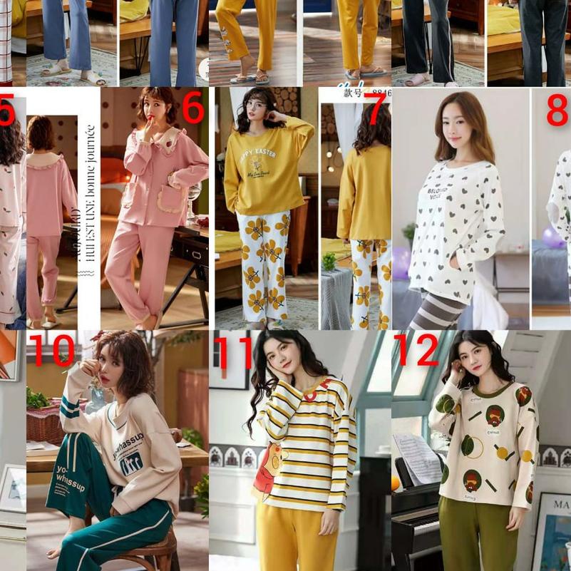 ✻ piyama baju tidur kaos tebal import cookies ☼