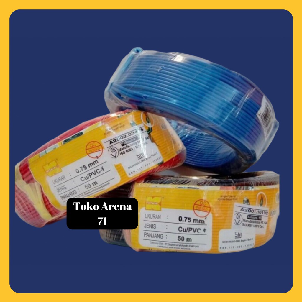 Kabel Serabut Nyaf 1x0,75 mm Kitani 50 Meter Kabel Tunggal Serabut 1x0.75