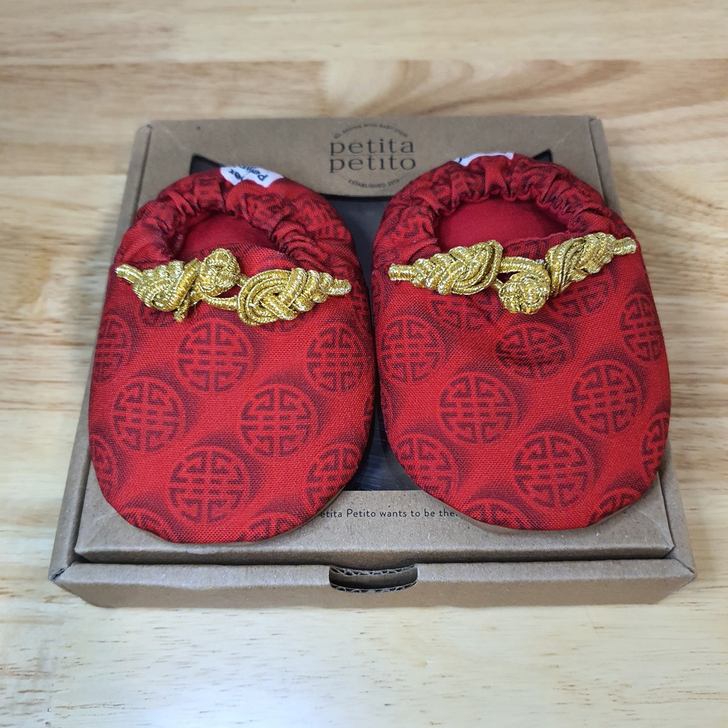 Preloved - Pepper & Mint by Petita Petito Cheongsam Baby Prewalker Shoes - Size M (6-12 bulan) Sepat