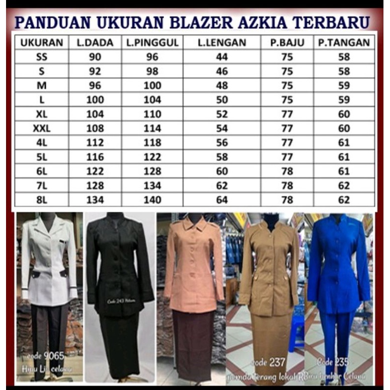 setelan blazer pemda terang Lokal 246 Rok Dan Celana-Blazer azkia-seragam Guru dan PNS-Pakaian Pemda terbaru-blazer terbaru