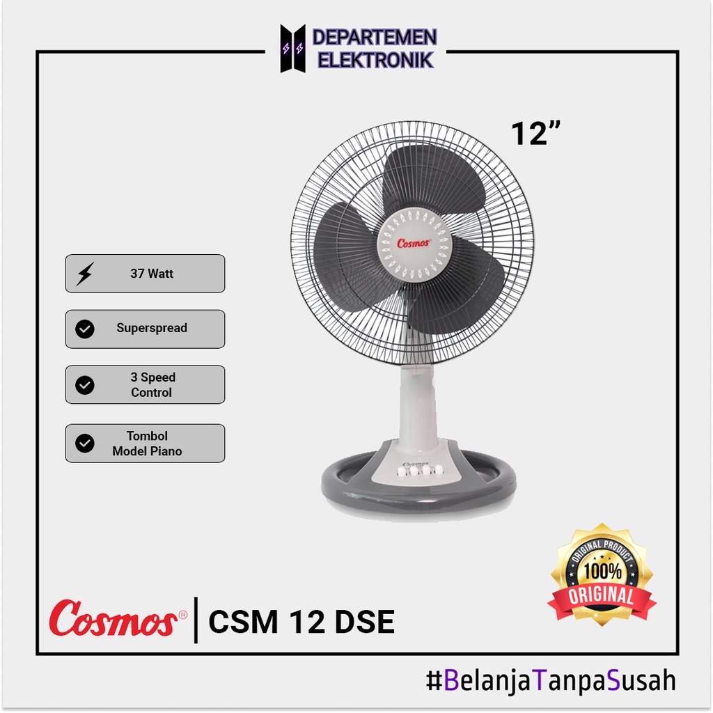 Cosmos 12 DSE – Desk Fan / Kipas Angin Meja12 inch MURAH BANGET / GARANSI RESMI