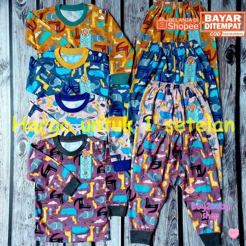 Baju bayi setelan kaos panjang celana panjang Samleo Baby 6-18 Bulan