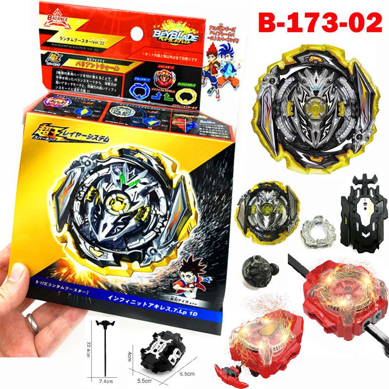 Meledak Beyblade Superking B-173-02 Launcher Infinite Achilles 7loop 1D Perisai